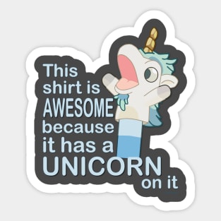 Bluey's Unicorse Awesome Unicorn Shirt Sticker